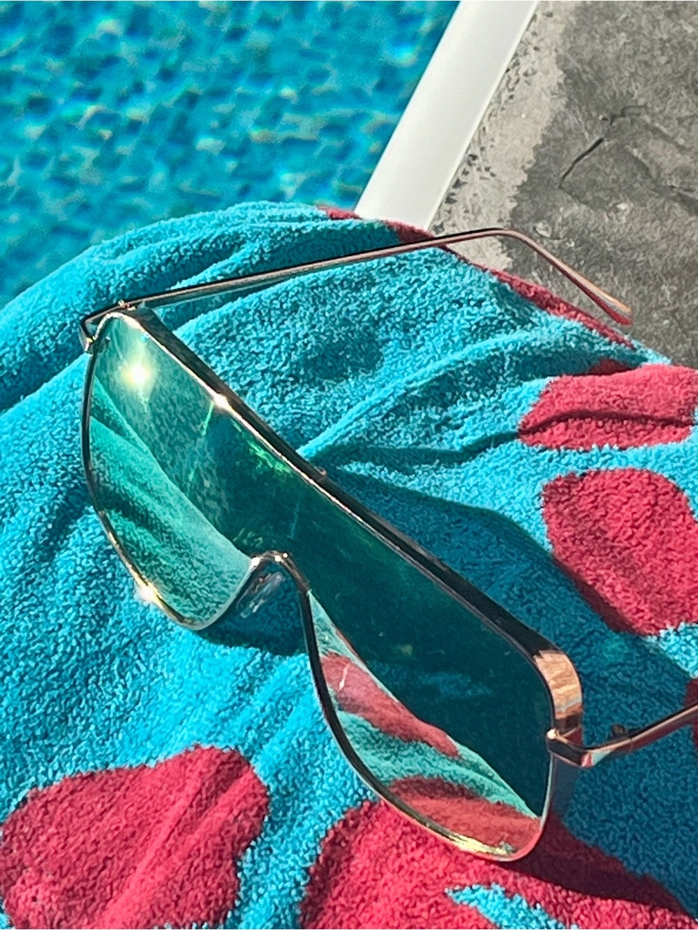 ☀️Rose Gold Oversized Shield Mirror 🪞Sunglasses | UV400 | Worn Once